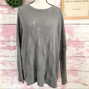 CULLEN Gray Scoop Neck Dolman sleeve Sweater Small